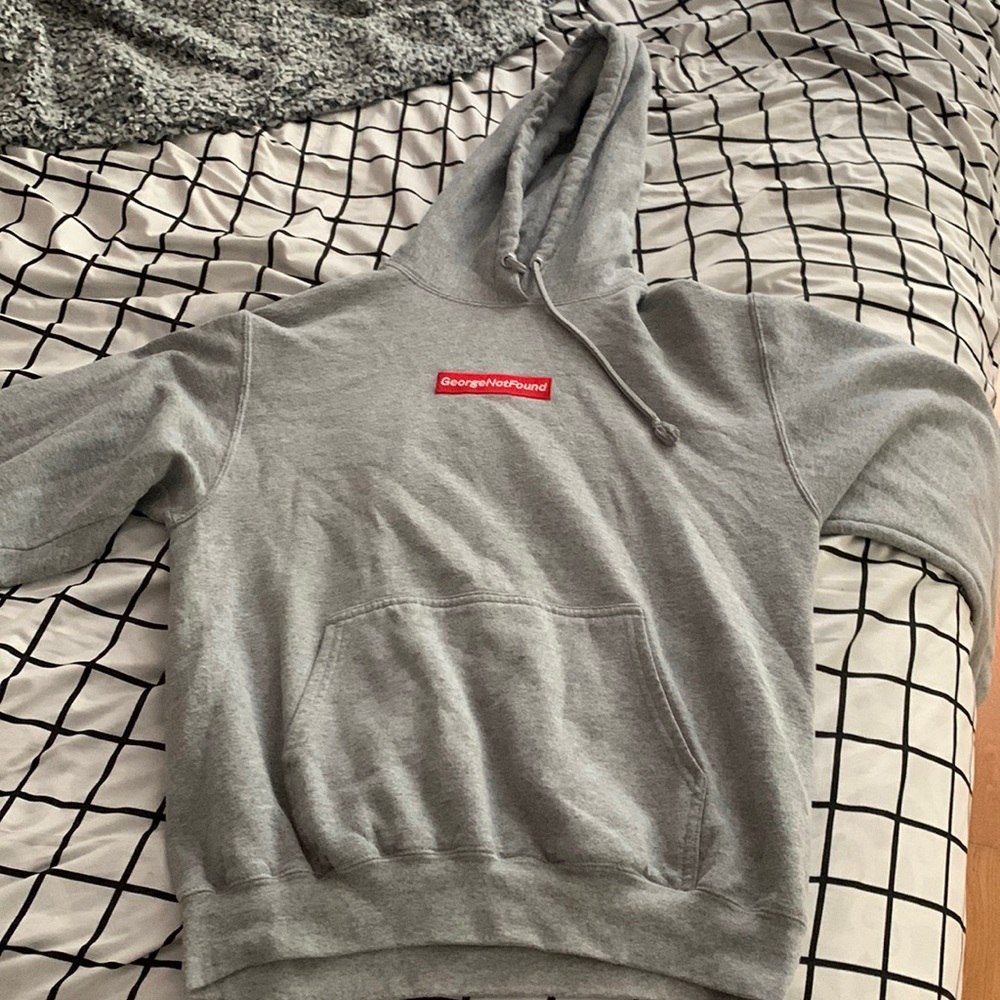 GeorgeNotFound merch, gray hoodie, size small